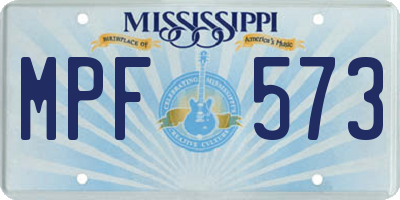 MS license plate MPF573