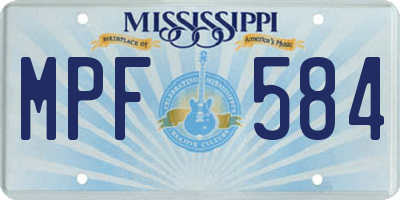 MS license plate MPF584