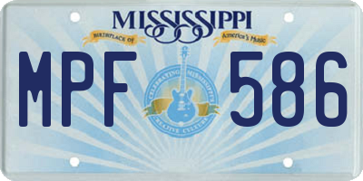 MS license plate MPF586
