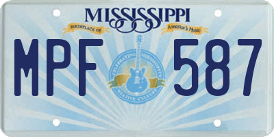 MS license plate MPF587