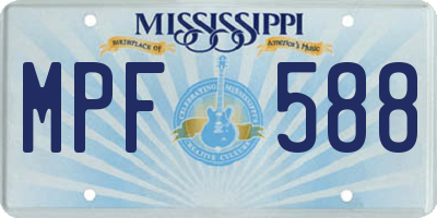 MS license plate MPF588