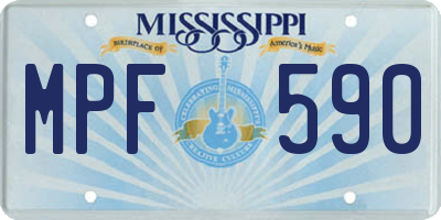 MS license plate MPF590