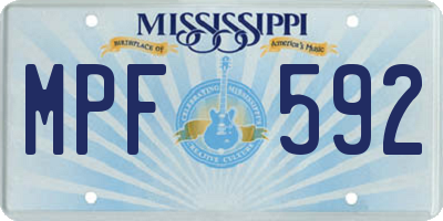 MS license plate MPF592