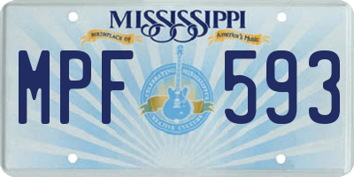 MS license plate MPF593