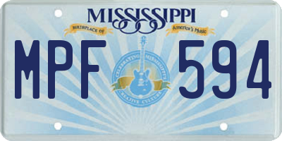 MS license plate MPF594
