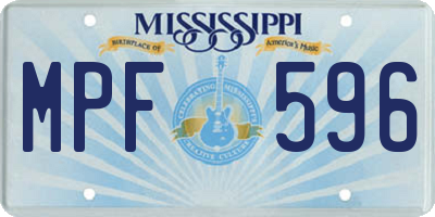 MS license plate MPF596