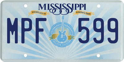 MS license plate MPF599