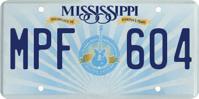 MS license plate MPF604