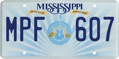 MS license plate MPF607