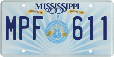 MS license plate MPF611