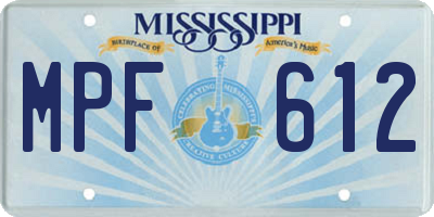 MS license plate MPF612