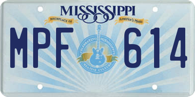 MS license plate MPF614