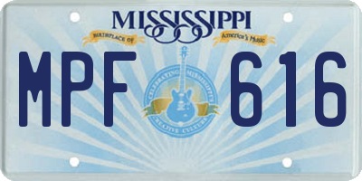 MS license plate MPF616