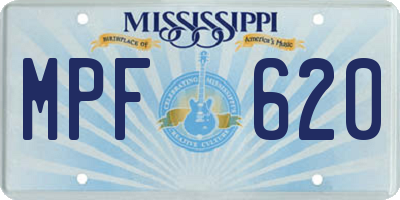 MS license plate MPF620