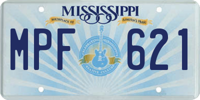 MS license plate MPF621