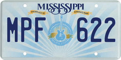 MS license plate MPF622