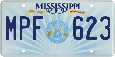 MS license plate MPF623