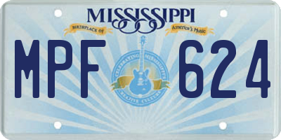 MS license plate MPF624