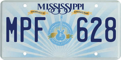 MS license plate MPF628