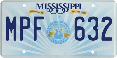 MS license plate MPF632