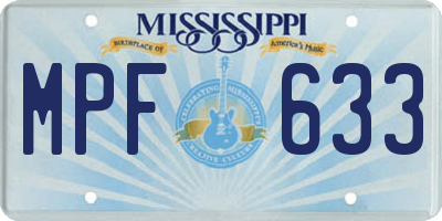 MS license plate MPF633