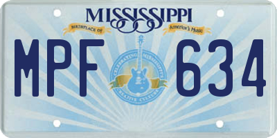 MS license plate MPF634