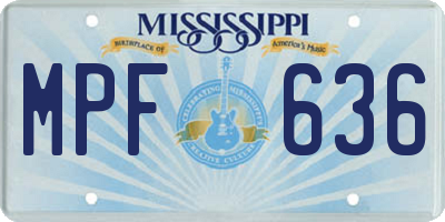 MS license plate MPF636