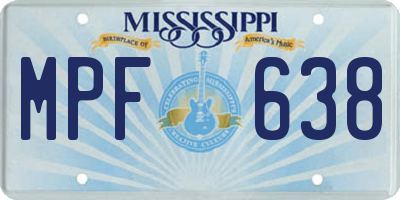 MS license plate MPF638