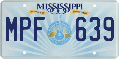 MS license plate MPF639