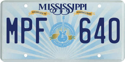 MS license plate MPF640