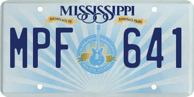 MS license plate MPF641