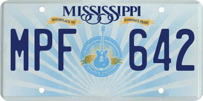 MS license plate MPF642