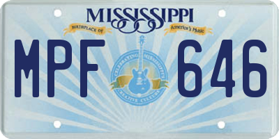 MS license plate MPF646