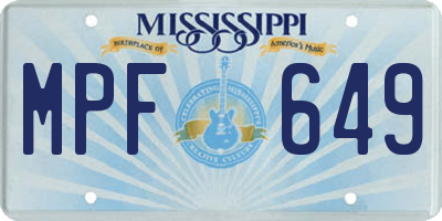 MS license plate MPF649