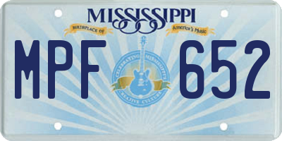 MS license plate MPF652