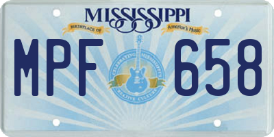 MS license plate MPF658