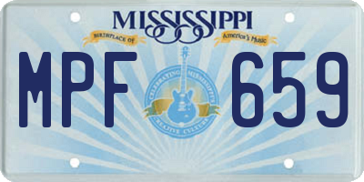 MS license plate MPF659