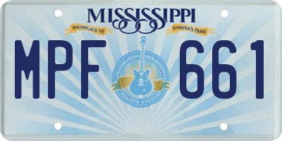 MS license plate MPF661