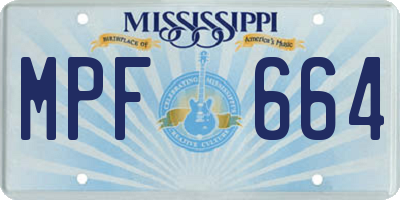 MS license plate MPF664