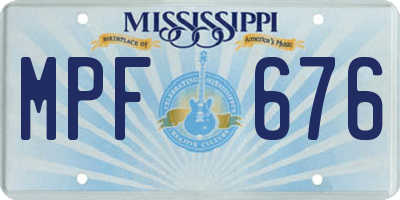 MS license plate MPF676