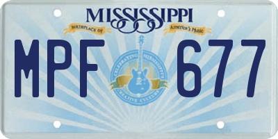 MS license plate MPF677