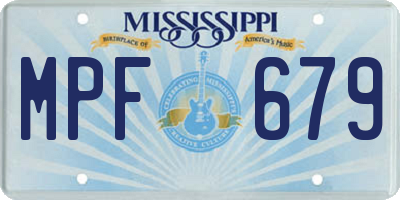 MS license plate MPF679
