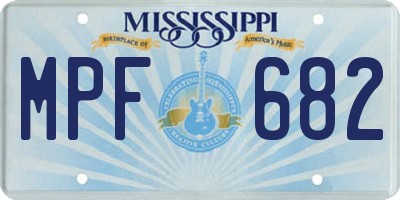 MS license plate MPF682
