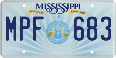 MS license plate MPF683