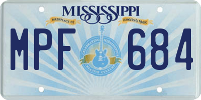 MS license plate MPF684