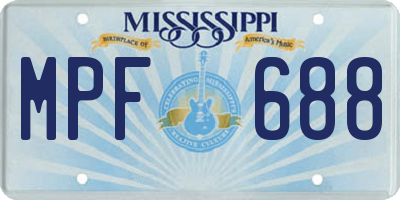 MS license plate MPF688