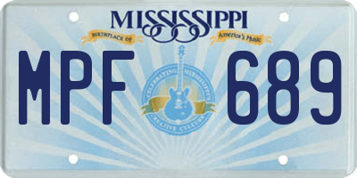 MS license plate MPF689