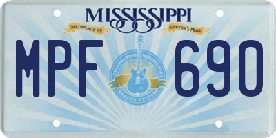 MS license plate MPF690