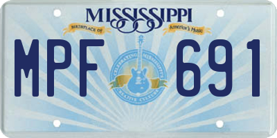 MS license plate MPF691