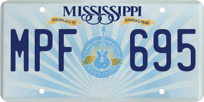 MS license plate MPF695